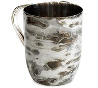 Zion Judaica Tasse de lavage à la main élégante Tele Di Marmo Onyx Decal Design Luxe Netilat Yadayim Wash Cup Decorative Hand Wash Cup Cadeau Judaica