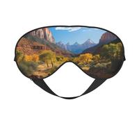 Zion National Park Masque de sommeil double face en soie, masque pour les yeux bloquant la lumière réglable pour voyage, homme et femme, bandeau doux et confortable, 20 x 10 cm