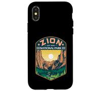 Zion National Park Outdoor Retro Vintage Utah Randonnée Trail Coque pour iPhone X/XS