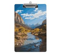 Zion National Park Porte-bloc avec clip bas en acrylique pour bureau, 21,6 x 31,5 cm, porte-bloc format A4, résistant aux chocs avec trou de suspension pour salle de classe et fournitures