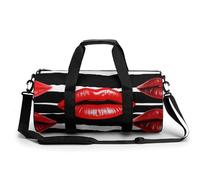 Zion National Park Sac de sport pour homme et femme avec compartiment, Red Lips Kiss, 17.7in/9in/9in