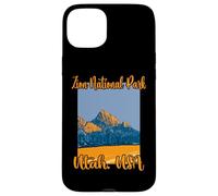 Zion National Park Utah USA Montagnes Drapeau américain Coque pour iPhone 15 Plus