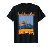 Zion National Park Utah USA Montagnes Drapeau américain T-Shirt