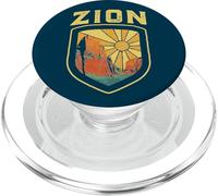 Zion National Park Vintage Badge Retro Distressed 80's PopSockets PopGrip pour MagSafe