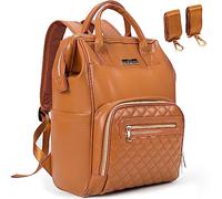 ZIOSINM Sac a Langer pour Bebe, Sac a Langer en PU Cuir, Sac a Dos a Langer Multifonctionnel Sac Maternité Imperméable (marron)