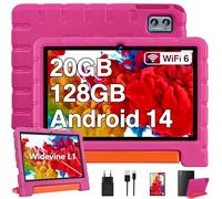 ZIOVO Tablette 10 Pouces Android 14 Tablette Enfants,20Go RAM+128Go ROM(TF 1To),Widevine L1，WiFi 6 Tablettes,Octa-cœur, 6000mAh | 5+8MP | BT 5.0 | Contrôle Parental Tablettes avec EVA Cas-Rose