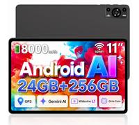 ZIOVO Tablette 11 Pouces Tablette Android 14,24Go RAM+256Go ROM/TF 1To, Octa-Core 2.0GHz,5G WiFi/8000mAh/13+5MP/GMS Certified/Couvercle Métallique/Widevine L1/Soutenir Neflix，Tablette Tactile -Noir