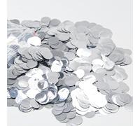 ZIOYA Confettis Argent 100g Confettis Paillettes Anniversaire Rond Confettis Feuille Décorative Paillettes Confettis Argent pour Mariage Fiançailles Douche Nuptiale Saint Valentin Fête 15mm