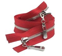 Zip à Deux Voies Accessoires for doudoune longue d'hiver avec fermeture éclair n° 5 en cuivre pur à double sens et double curseur(RedSliver-120cm)