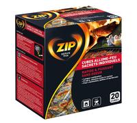 ZIP Energy Haute Performance Cubes Individuelsen Sachets (Gris) x20 Firelighter Wrapped, Black