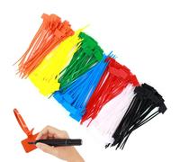 Zip Ties - Assorted Color Bundling Strips, Industrial Strength Cable Wraps with Reinforced Locking Teeth, Flexible Fastening Mechanism, Ideal for Garage Workshop Network Setup Projects