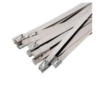 Zip Ties Inoxidable 10 20 50 100 200 pièces 10mm 0.39 pouces enveloppe d'échappement multi-usages 304 en acier inoxydable attache de câble métallique attaches zippées autobloquantes(200PCS,10x500mm)