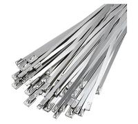 Zip Ties Inoxidable 100 pièces/lot largeur 7.9mm * 150/200/250/300/350/400/450/500/550/600/700MM 304 attaches de câble à fermeture éclair en acier inoxydable, enveloppe verrouillage(T7.9X300mm)