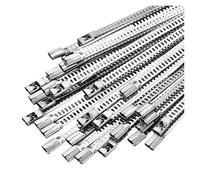 Zip Ties Inoxidable Attaches de câble en acier inoxydable, 5mm, robustes, autobloquantes, fermeture éclair, multi-usages, enveloppe d'échappement métal, 10/100 pièces(5x300mm,20pcs)