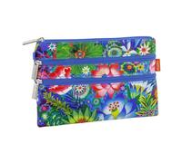Zip Touch - Pochette 3 Zips - Fleurs d'eau