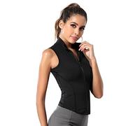 Zip up Gym Veste Femmes, Gymnase GS goads Full Zipper Sports Running Veste Slim fit Fitness Workout Yoga Tops Dames sans Manches BBL Veste Activewear
