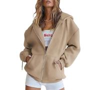 Zip Up Hoodie Women, Cozy Hoodies for Women with Pockets for Everyday Wear, Outdoor Activities, Travel (Camel,TTG)