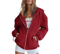 Zip Up Hoodie Women, Cozy Hoodies for Women with Pockets for Everyday Wear, Outdoor Activities, Travel (Red,3TG)