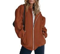 Zip Up Hoodie Women, Cozy Hoodies for Women with Pockets for Everyday Wear, Outdoor Activities, Travel (Embroidered Red,TG)