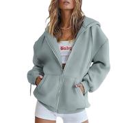 Zip Up Hoodie Women, Cozy Hoodies for Women with Pockets for Everyday Wear, Outdoor Activities, Travel (Gray-Green,M)