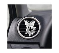 zipelo 1 désodorisant de voiture avec clip pour grille d'aération de voiture, joli papillon diamant strass, accessoire de décoration d'intérieur de voiture scintillant pour filles et femmes (gris)