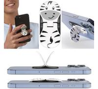 zipgrips Zebra - Poignée et support de téléphone 2 en 1 - Prise en main sûre - Support pour smartphones - Selfies parfaits - Idéal pour les vidéos