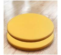Zipinkl Coussin De Chaise Ronde Imperméable/Coussin De Siège en Cuir PU, 1/2/4 Paquets De Galette De Chaise Ronde en Mousse À Mémoire De Forme (Color : Yellow, Size : 30 * 30CM(2Packs))