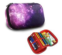 ZIPIT Étui Trousse Scolaire Grande Capacité, Motif Galaxie | Boîte à crayons rigide, lavable en machine, intérieur velouté, jusqu'à 60 crayons, aussi trousse de maquillage