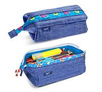 ZIPIT Lenny Trousse à crayons | Grande capacité | Trousse à crayons pour l'école, l'université et le bureau (bleu)