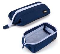 ZIPIT Lenny Trousse Scolaire, Grande Capacité, Étui Multifonction Zippé à Large Ouverture, Bleu Marine