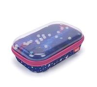 ZIPIT Trousse, Étui avec Couvercle Transparent, Étoiles, Filles | Boîte à crayons rigide avec étoiles flottantes sous le couvercle, fermeture éclair sécurisée, grand espace de rangement