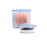 Ziploc Endurables Grande pochette et récipient moyen, sacs en silicone réutilisables et récipients de conservation des aliments pour la préparation des repas, pour congélateur, four et micro-ondes,