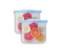 Ziploc Endurables Lot de 2 pochettes de taille moyenne, 2 tasses, sacs réutilisables en silicone et récipients de conservation des aliments pour congélateur, four et micro-ondes, passent au