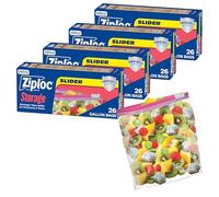 Ziploc Lot de 4 sacs de rangement coulissants, quart, 40 carats (160 sacs au total)
