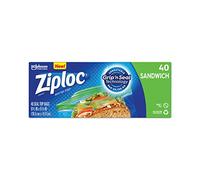 Ziploc, Lot de 40 sacs à sandwich avec couvercle hermétique
