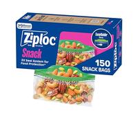 Ziploc Sacs à goûter avec texture EasyGuide, petits sacs de rangement en plastique avec technologie Grip 'N Seal, 150 sacs au total