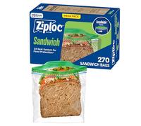 Ziploc Sacs à sandwich et collation avec texture EasyGuide, sacs de rangement en plastique avec technologie Grip 'n Seal, 270 sacs au total