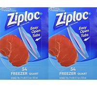 Ziploc - Sacs de congélation quart en plastique avec fermeture éclair double, réutilisables, 54-Count (Pack de 2)
