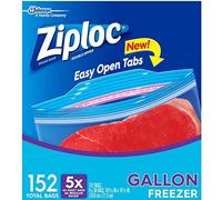 Ziploc Sacs gallons de congélation double fermeture éclair - Total: 152 sacs (4 x 38 carats)