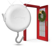 ZipnHang - Crochet Réglable pour Couronne avec Crochets Adaptables - Blanc, Compatible avec les Portes Standards, N’Abîme Pas les Portes - Idéal pour Porte d’Entrée et Décorations Saisonnières