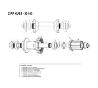 Zipp Kit De Roulements Avant 30/60 61803