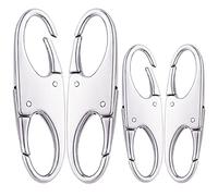 Zipper Clip Theft Deterrent - Backpack Zipper Lock Keep The Zipper Closed, Quick Disconnect Clip - Key Holder Add-on Accessory 4 PCS (Silver)