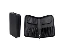 Zipper Cosmetic Makeup Bag Travel Toiletry Brush Wash Case Big Capicity Beauty Container Pouch Storage Organizer Waterproof Convient au Shopping, aux Voyages, aux Rencontres(11-Hole PU)