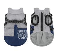 Zipper Design Outdoor Reflective Waterproof Winter Warm Pet Jacket Schnauzer Chihuahua Shiba Inu Bulldog Soft Coat,Bleu,M.