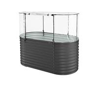 Zipper Jardinière surélevée avec Couvercle ZI-BGWH150 - Tôle d'acier galvanisé - Couverture avec Film en polyéthylène