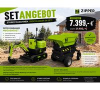 ZIPPER Mini-pelle ZI-MBGS600 + Benne basculante ZI-ED600HKS