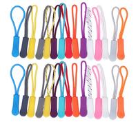 Zipper Pulls Backpack Zipper Pulls Nylon Zipper Pulls Durable Lightweight Fashion Design Wide Application for Bags Luggage Clothes 30 Pieces Multicolor