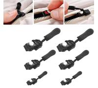 Zipper Repair Replacement Kit,Zip Slider Repair Instant Kit,Universal Instant Zipper Repair Replacement Kit for Clothes,Universal Instant Zipper Fix Sliding Teeth Screw Head with 3 Sizes (6Pcs)