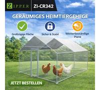 ZIPPER ZI-CR342 Parc De Sortie Enclos En Fil Pour Lapins Poules Canards