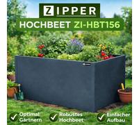 ZIPPER ZI-HBT156 Hochbeet 150x100x76 cm en Acier, Coffre, Ferme, Moyen